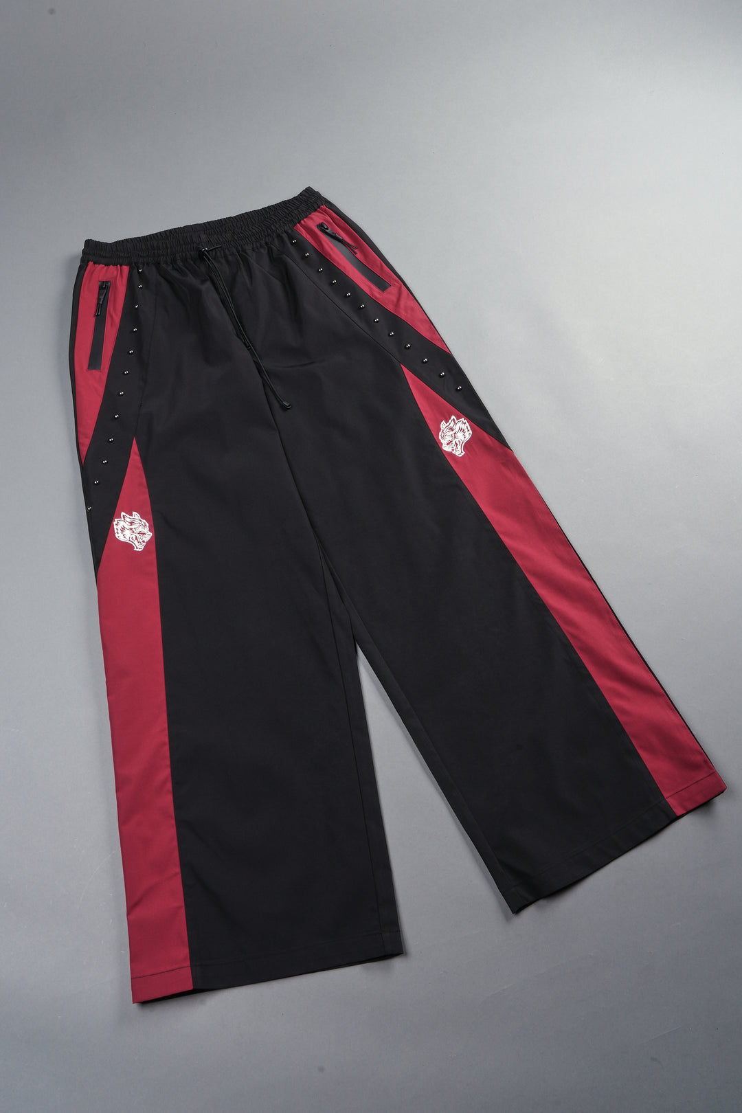 Lobo Chopper Brolic Track Pants In Black/Cherry Red