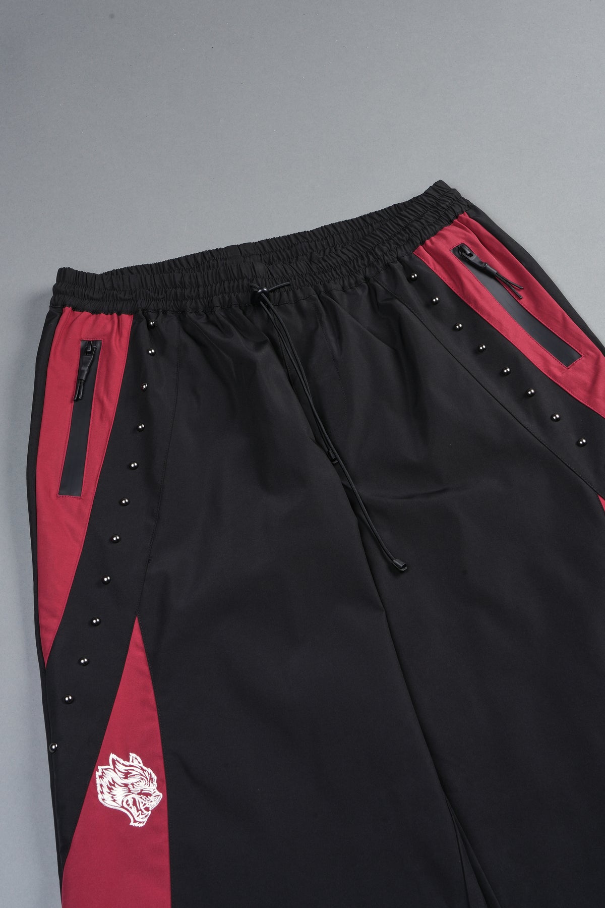 Lobo Chopper Brolic Track Pants In Black/Cherry Red