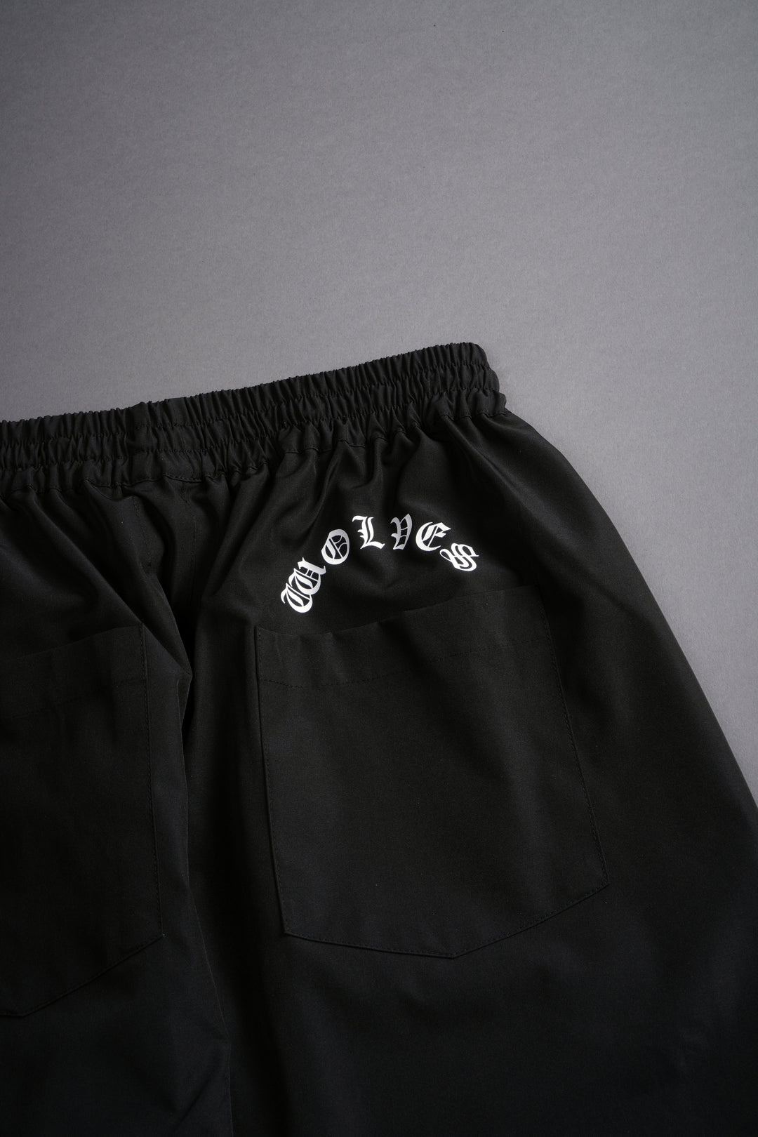 Dual Wolf Chopper Brolic Unisex Track Pants in Black/Black