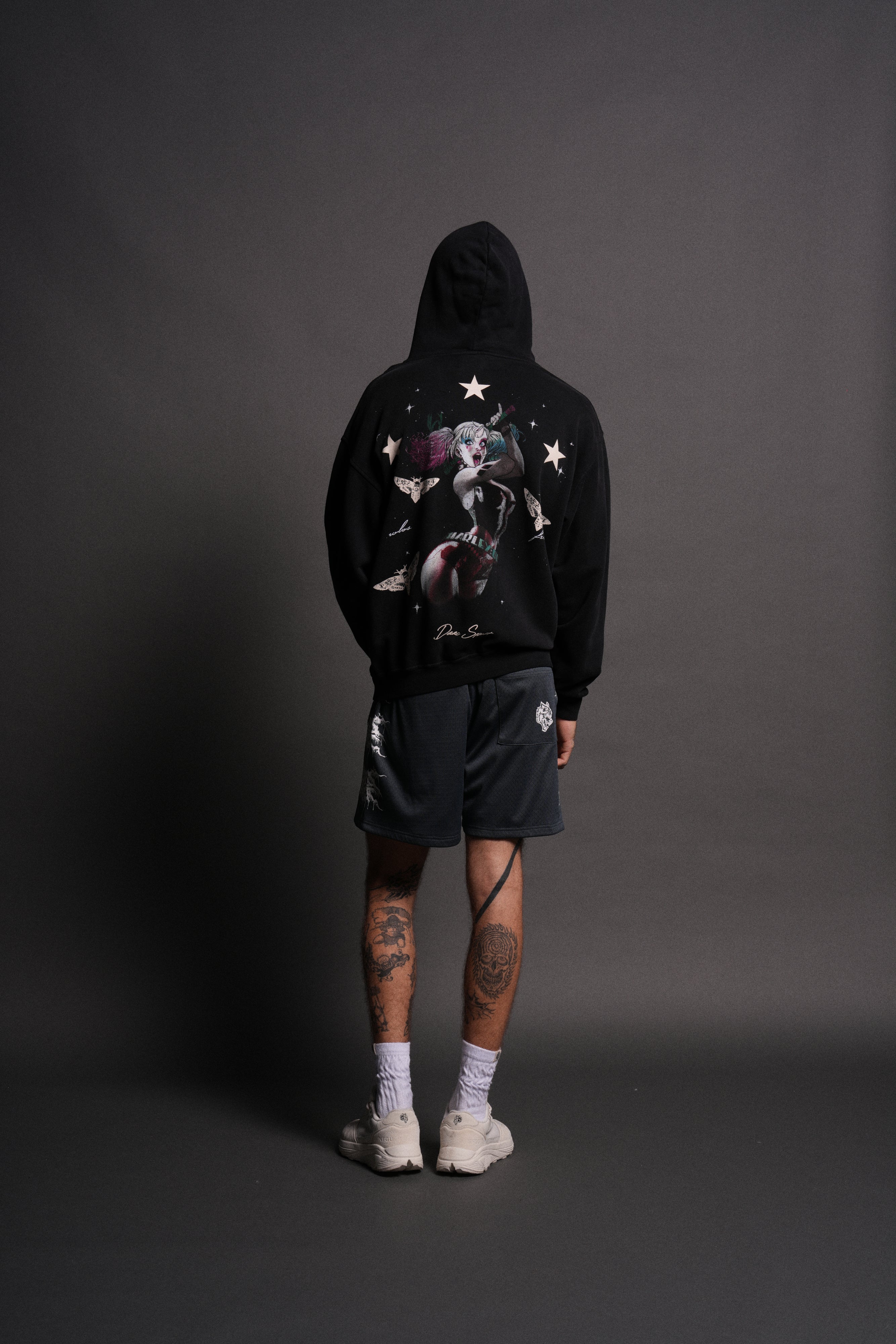 She's a Star Unisex "Pierce" Hoodie in Black Drift Wash