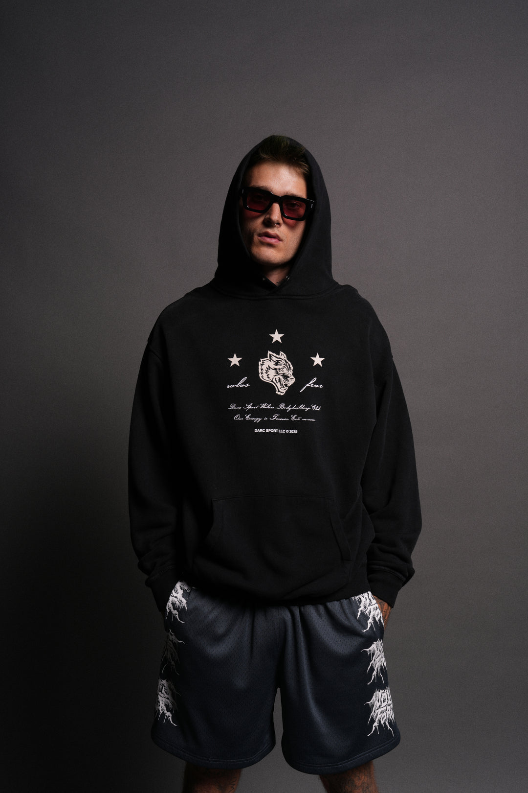 She's a Star Unisex "Pierce" Hoodie in Black Drift Wash