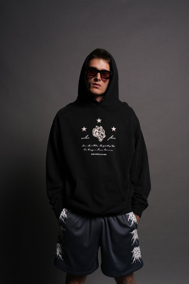 She's a Star Unisex "Pierce" Hoodie in Black Drift Wash