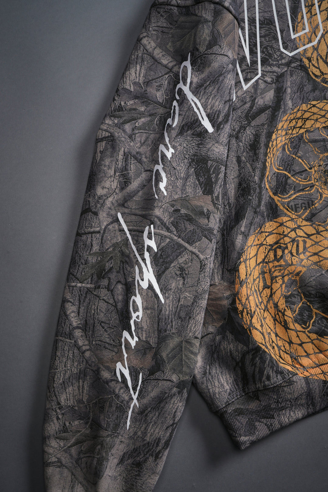 New Beginnings "Pierce" Hoodie in Driftwood Wolf Forest Camo