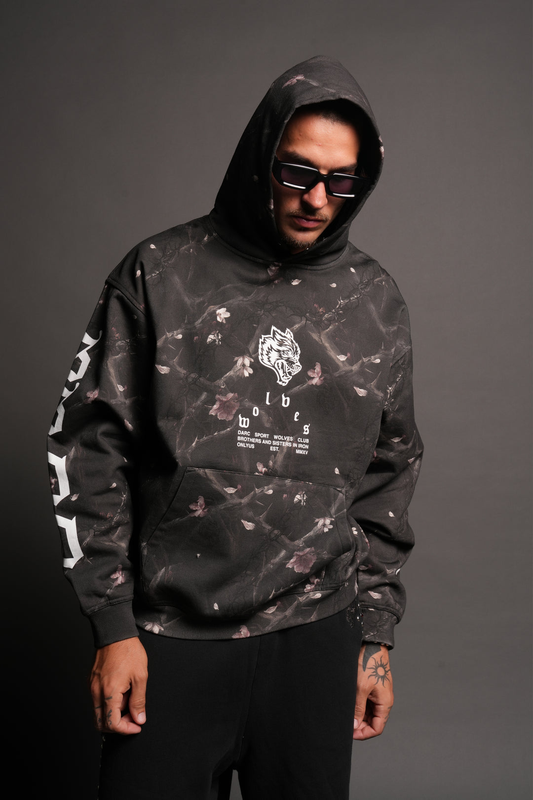 Big Wolf Head Pierce Hoodie In All Of Us Camo