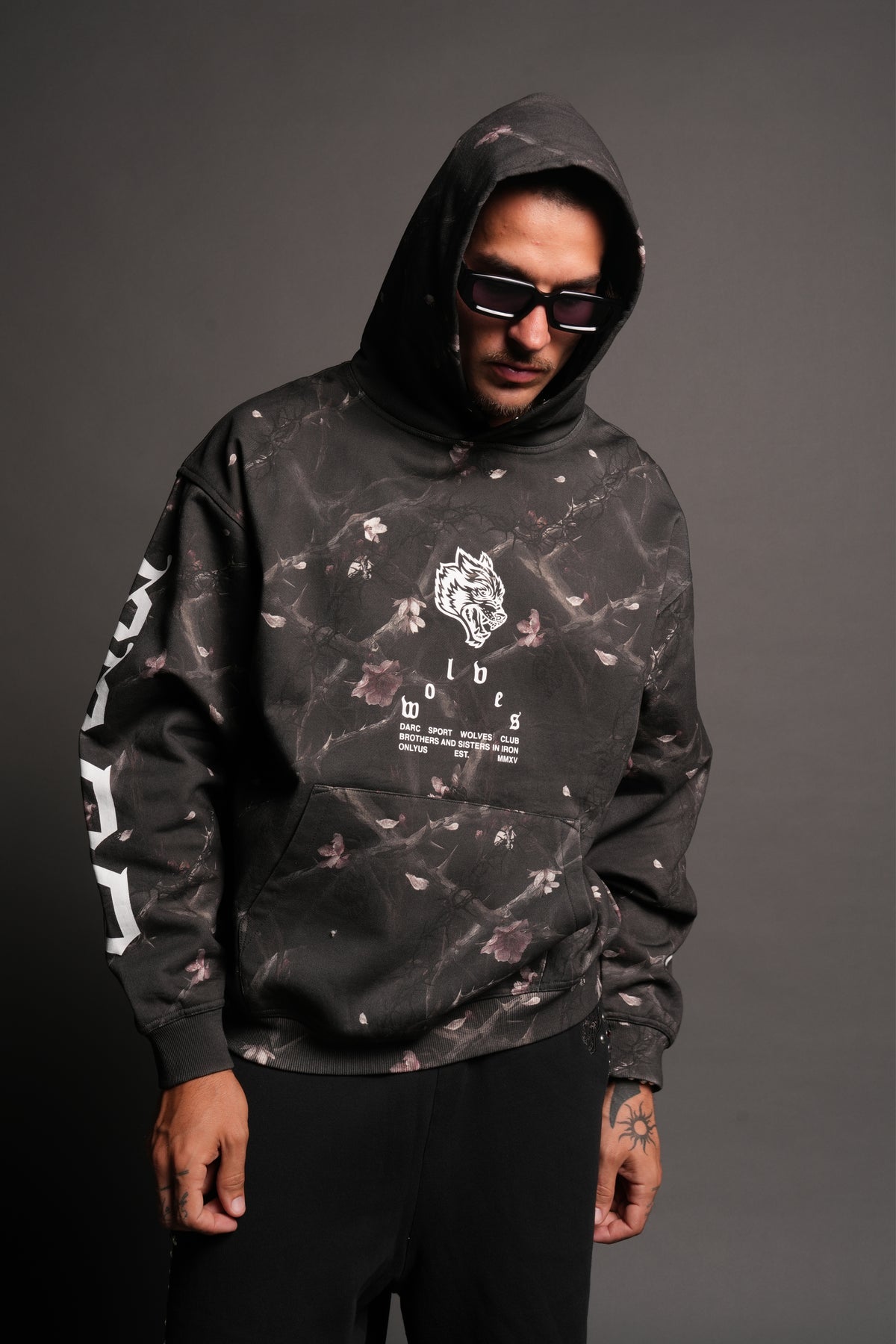 Big Wolf Head Pierce Hoodie In All Of Us Camo