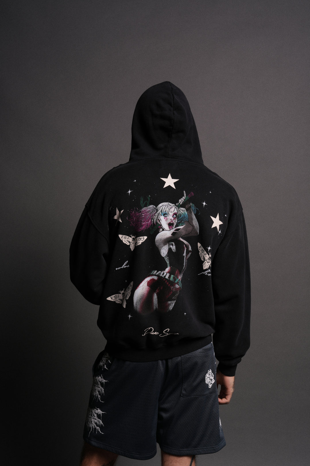 She's a Star Unisex "Pierce" Hoodie in Black Drift Wash