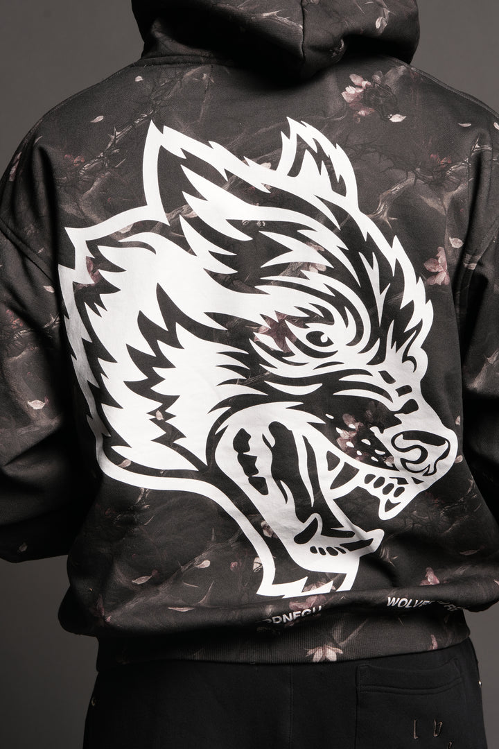 Big Wolf Head Pierce Hoodie In All Of Us Camo