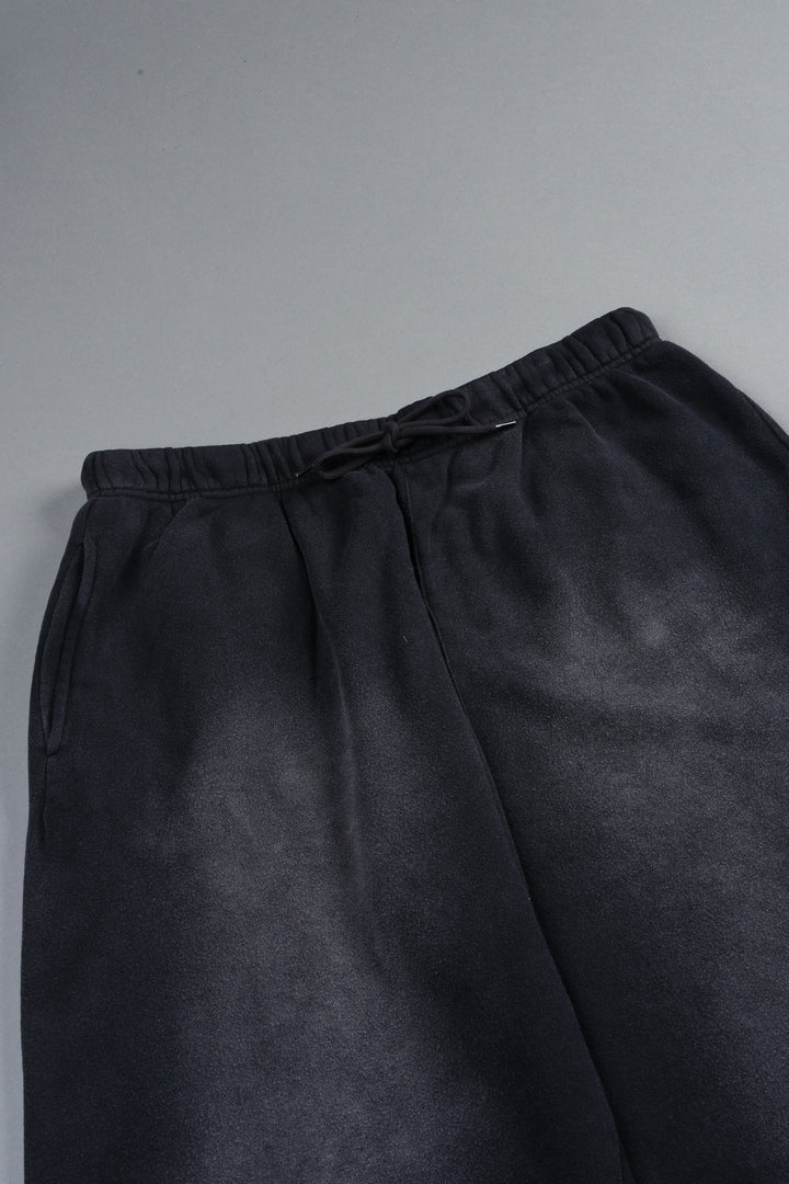 Dual Wolf Capri Sweat Pants In Black Super Sun Fade