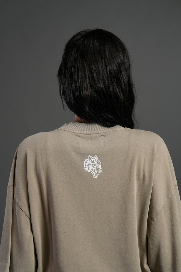 Shielded Heart Unisex "Premium" Oversized Tee in Taupe