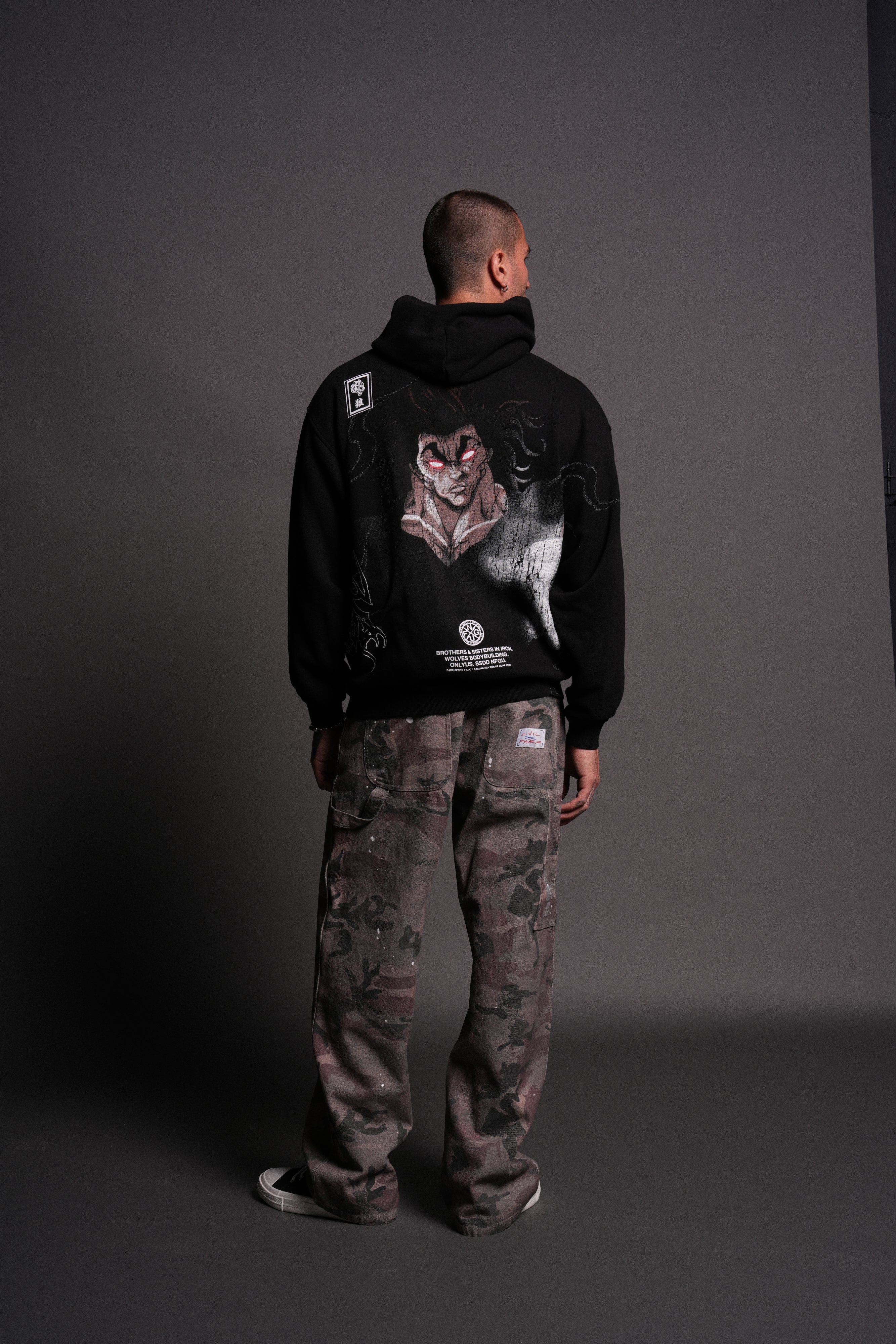 Yujiro Hanma "Pierce" Hoodie in Black