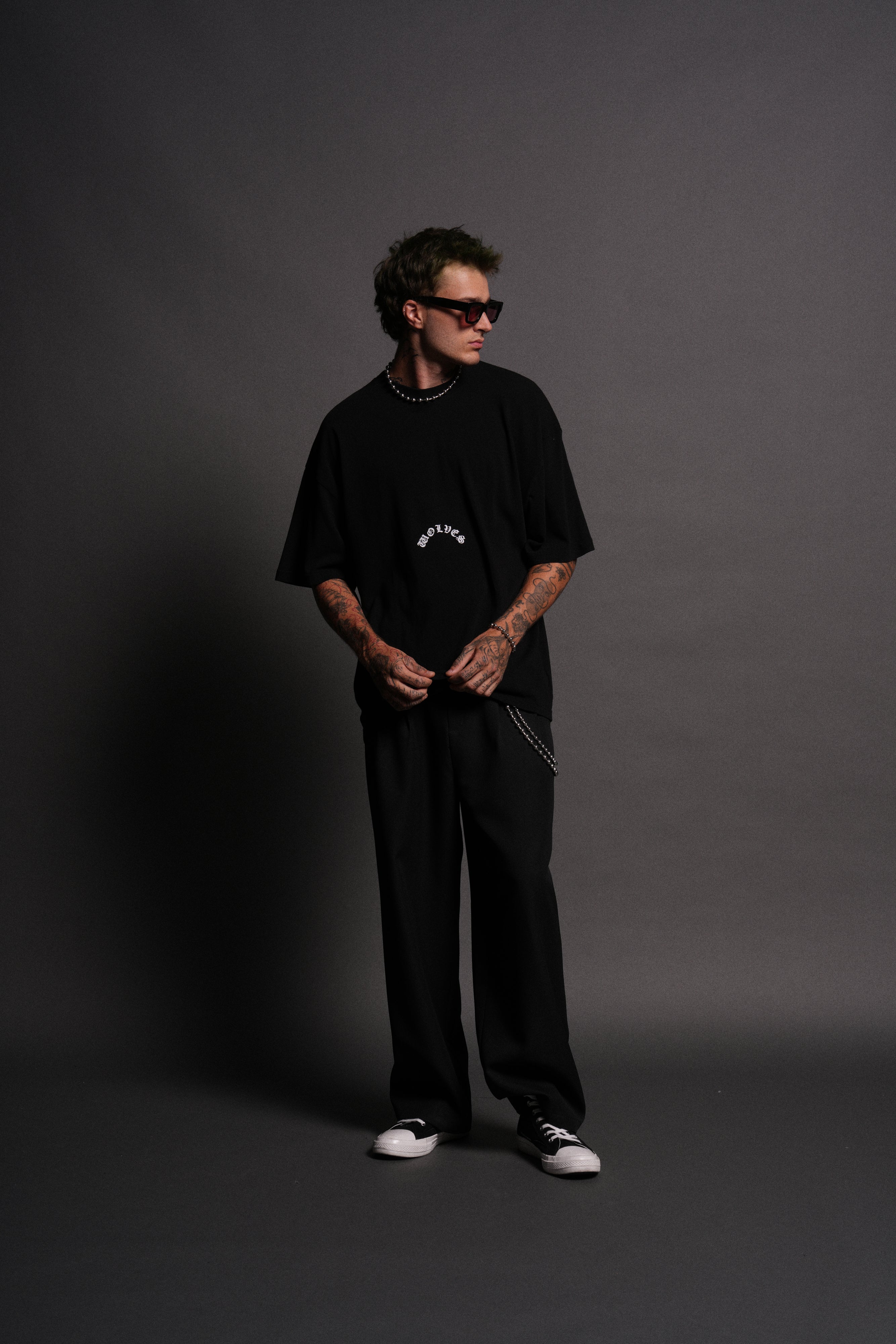 Smile "Premium" Oversized Tee in Black