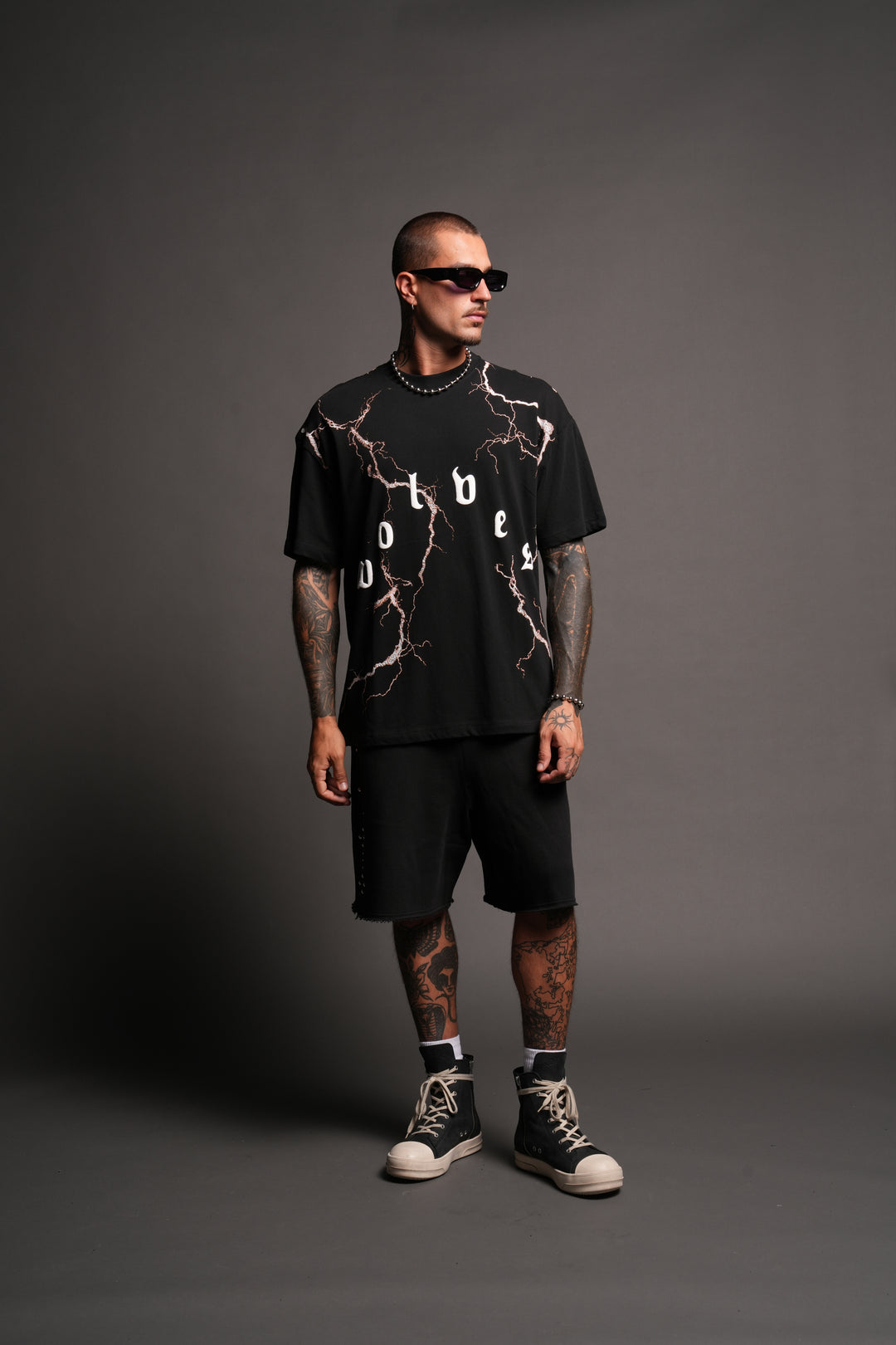 Lightning Frvr Premium Oversized Tee in Black