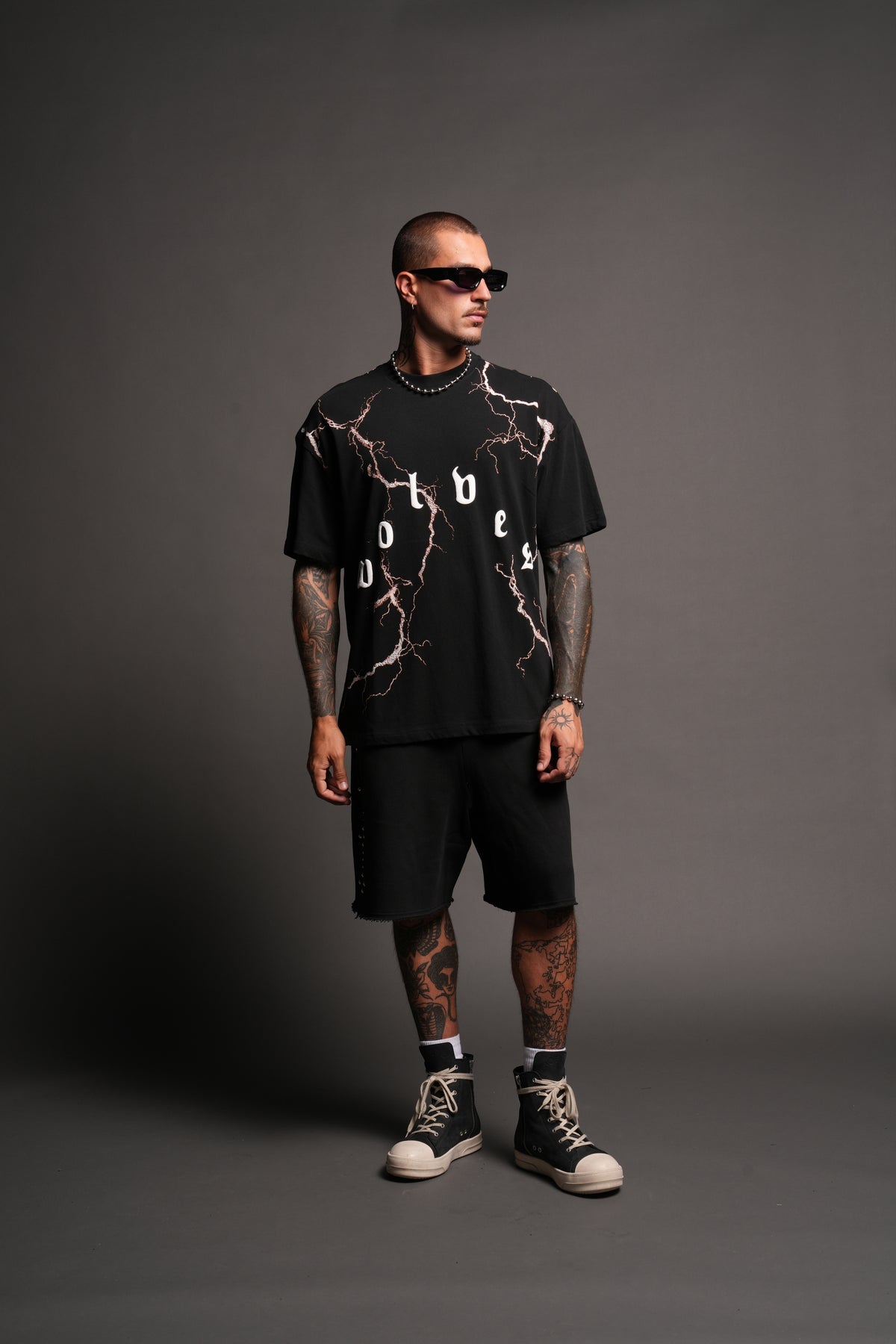 Lightning Frvr Premium Oversized Tee in Black
