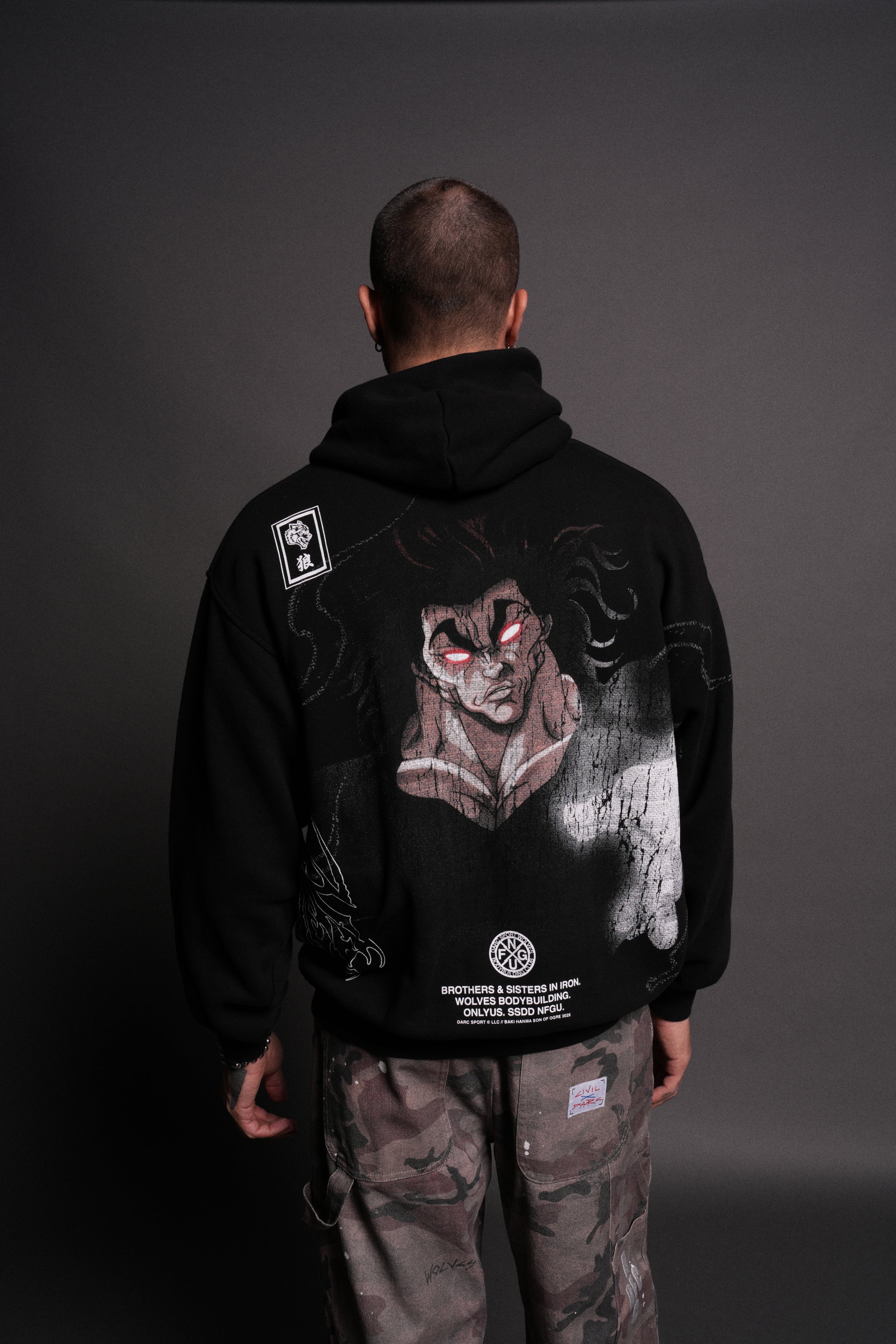 Yujiro Hanma "Pierce" Hoodie in Black