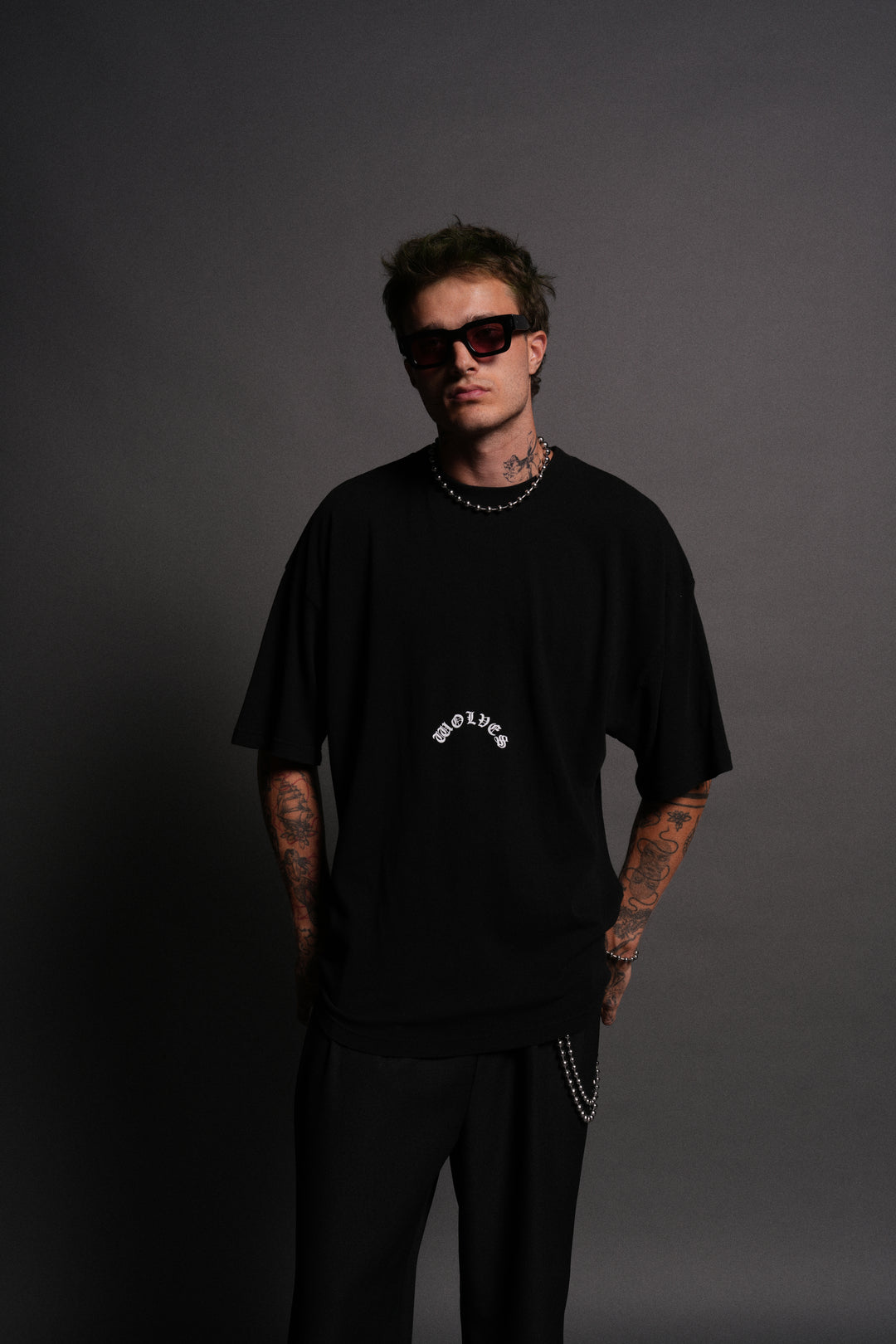 Smile "Premium" Oversized Tee in Black