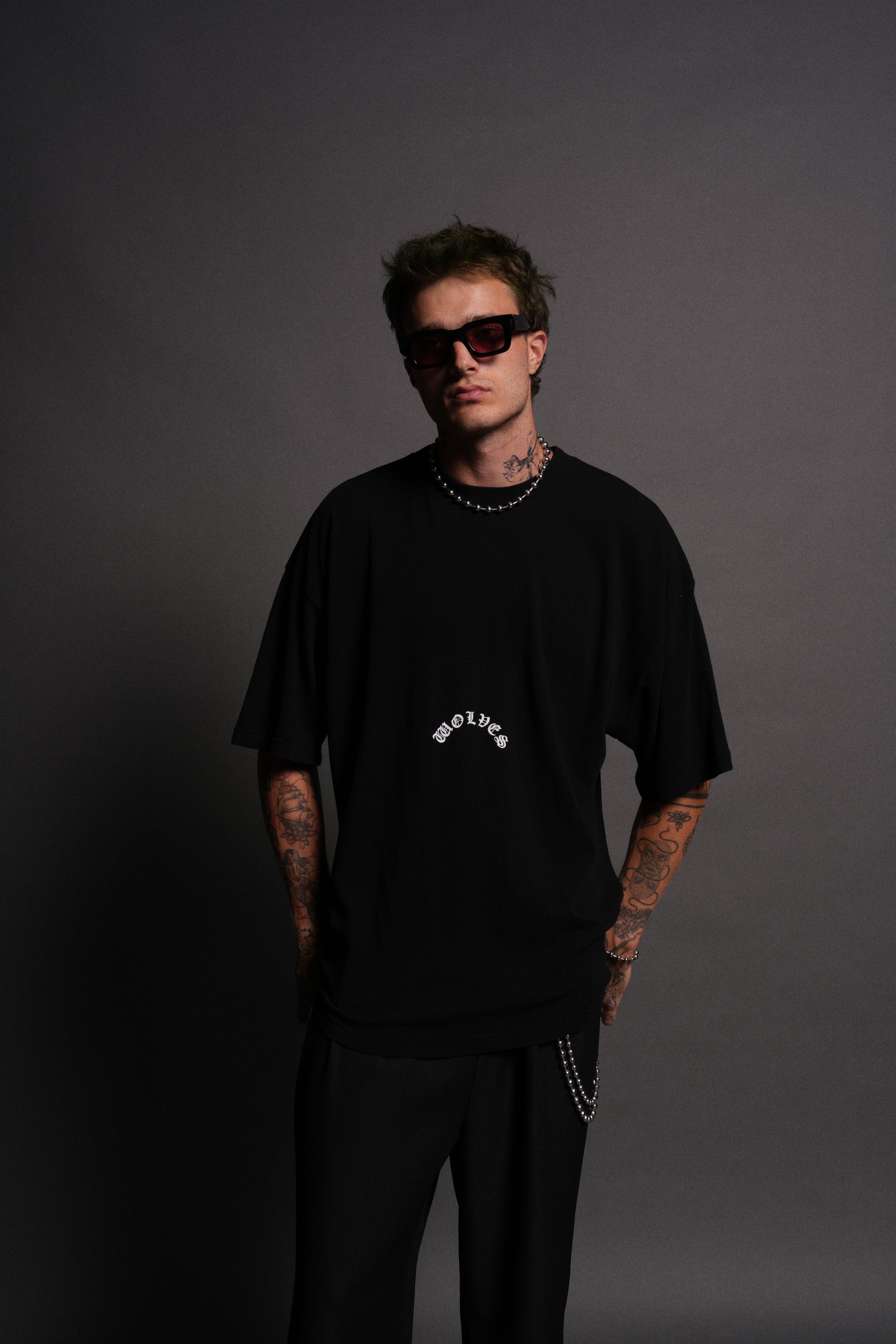 Smile "Premium" Oversized Tee in Black