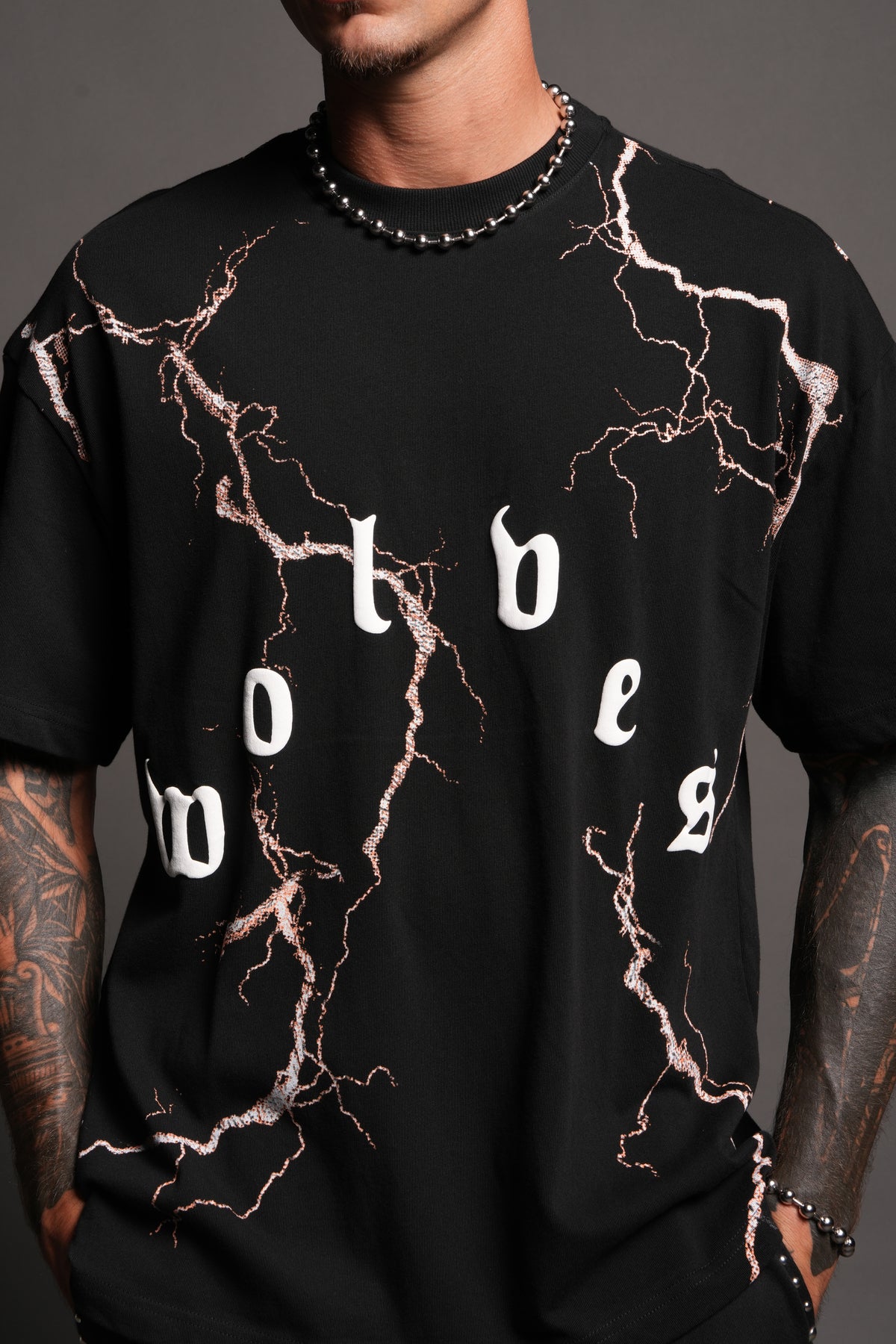 Lightning Frvr Premium Oversized Tee in Black