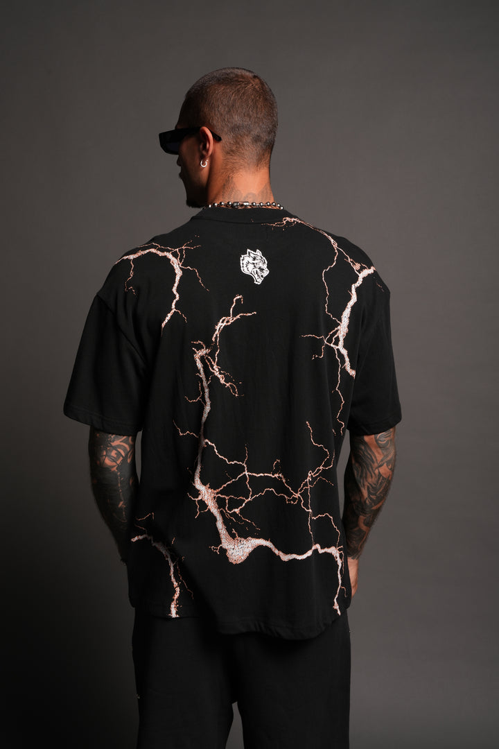 Lightning Frvr Premium Oversized Tee in Black