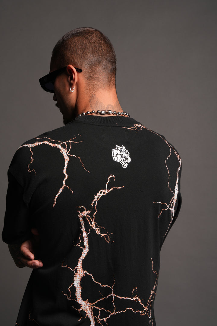 Lightning Frvr Premium Oversized Tee in Black
