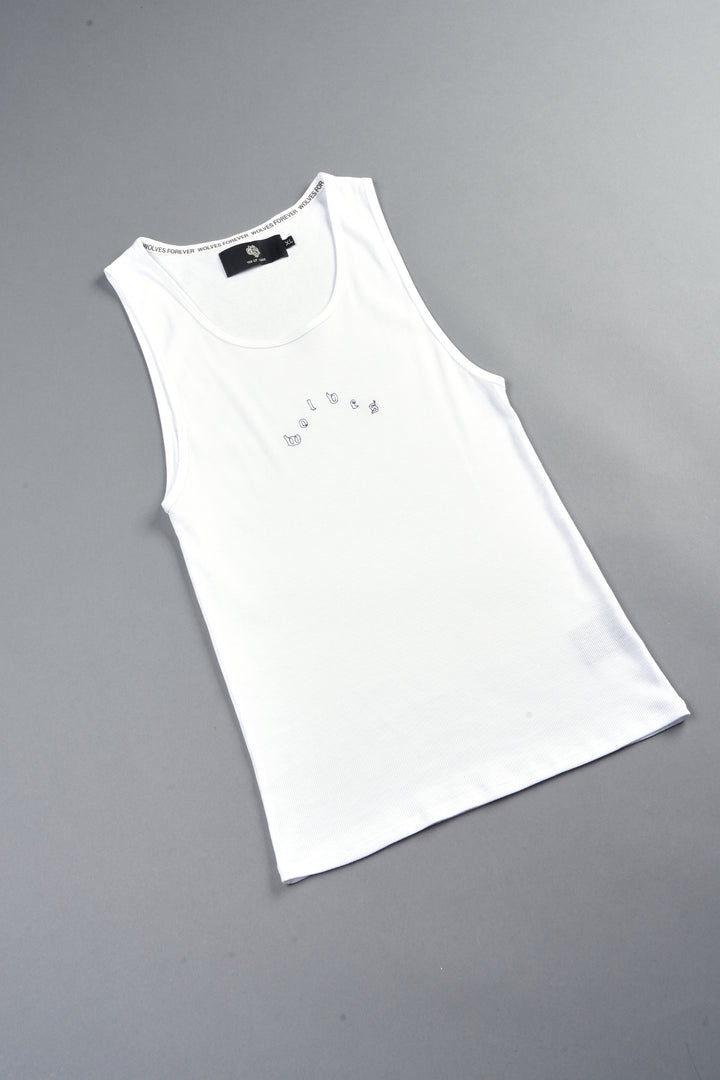 Pyramid Ribbed Tank V2 In White