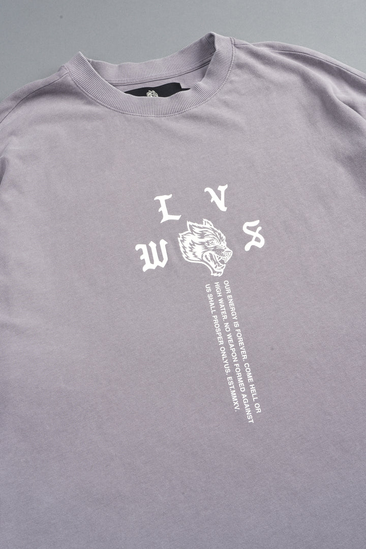Dama De Las Rosas Premium Oversized Tee In Pale Gray