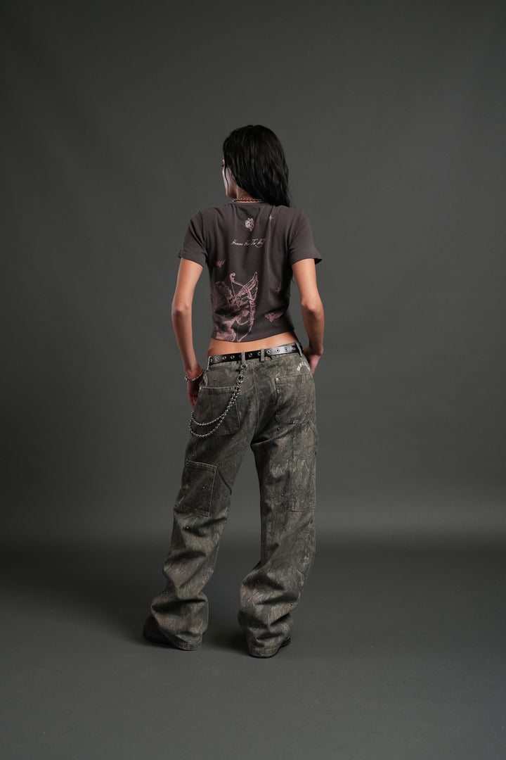 Sacred Flash "Timeless" Tee in Darc Brown Drift Wash