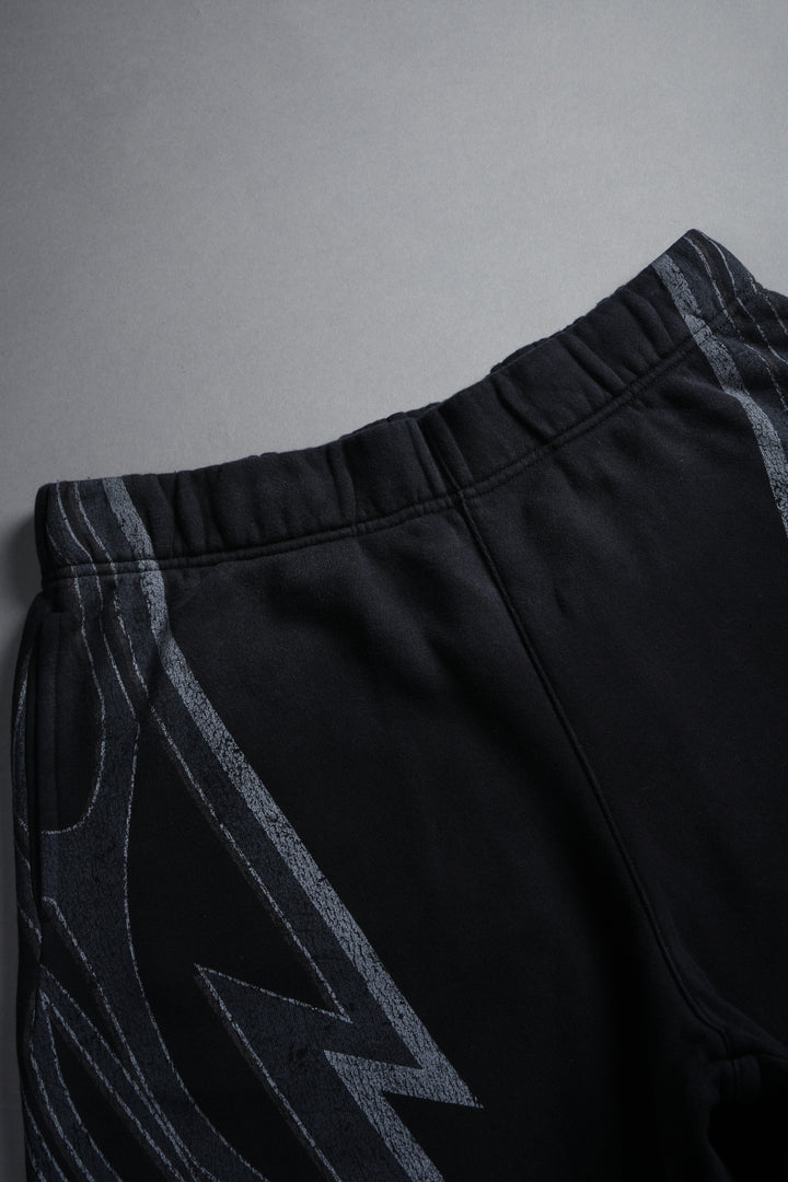 Real Recognize Real Unisex Oversized Post Lounge Sweat Shorts V2 in Black Drift Wash