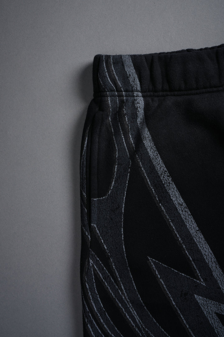 Real Recognize Real Unisex Oversized Post Lounge Sweat Shorts V2 in Black Drift Wash