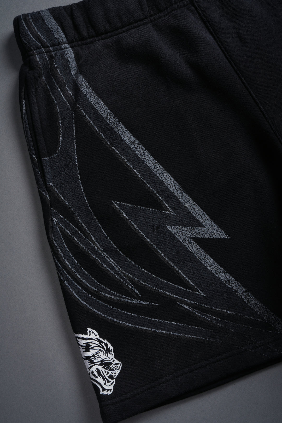 Real Recognize Real Unisex Oversized Post Lounge Sweat Shorts V2 in Black Drift Wash