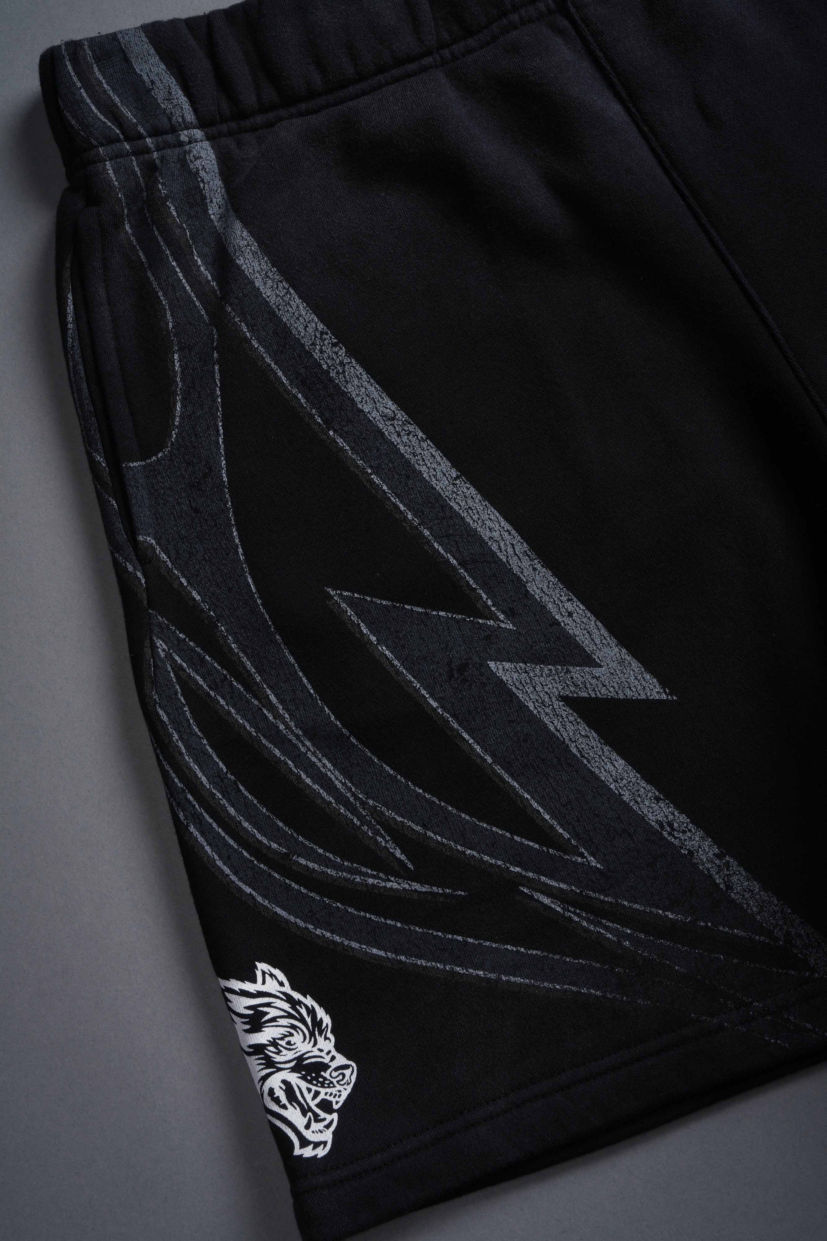 Real Recognize Real Unisex Oversized Post Lounge Sweat Shorts V2 in Black Drift Wash