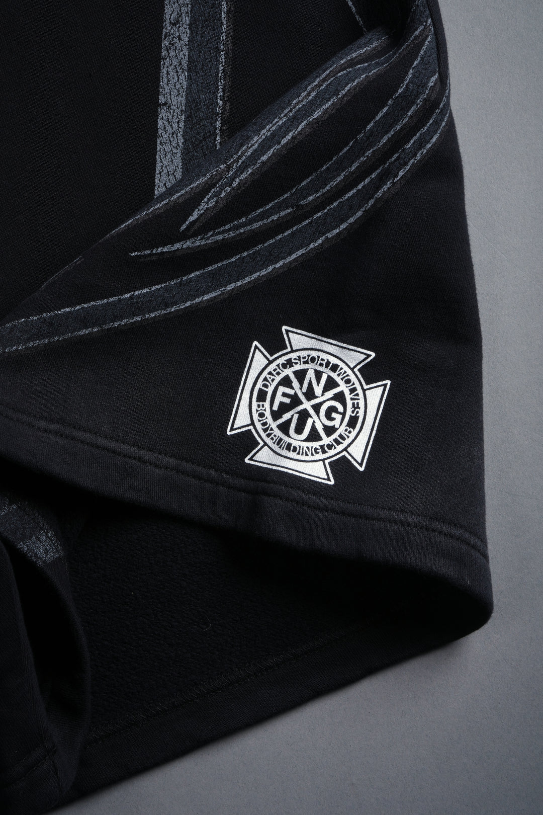 Real Recognize Real Unisex Oversized Post Lounge Sweat Shorts V2 in Black Drift Wash