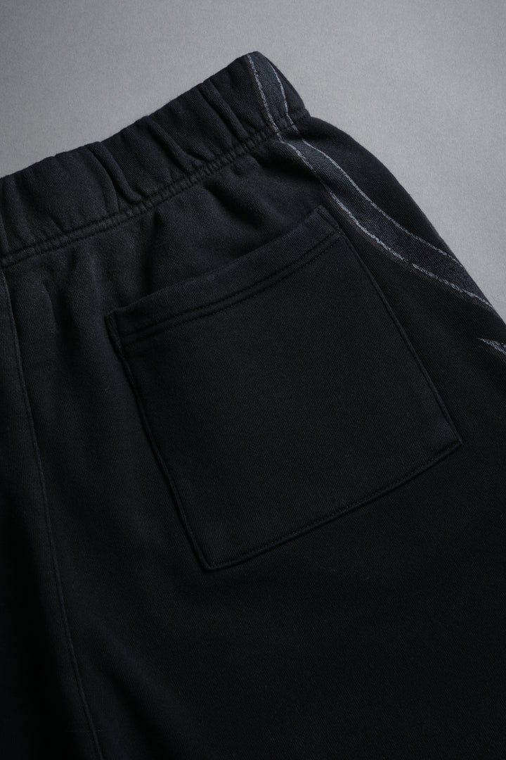 Real Recognize Real Unisex Oversized Post Lounge Sweat Shorts V2 in Black Drift Wash
