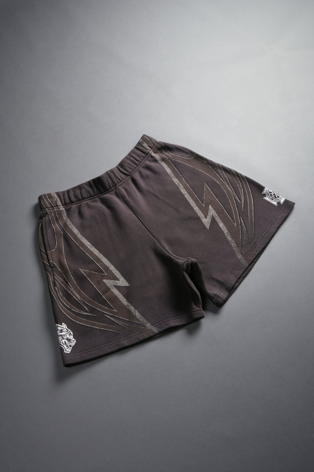 Real Recognize Real Unisex Oversized Post Lounge Sweat Shorts V2 in Darc Brown Drift Wash