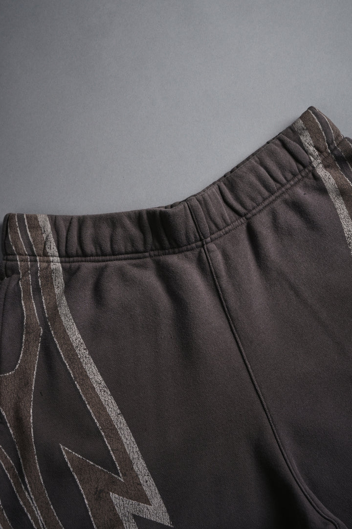 Real Recognize Real Unisex Oversized Post Lounge Sweat Shorts V2 in Darc Brown Drift Wash