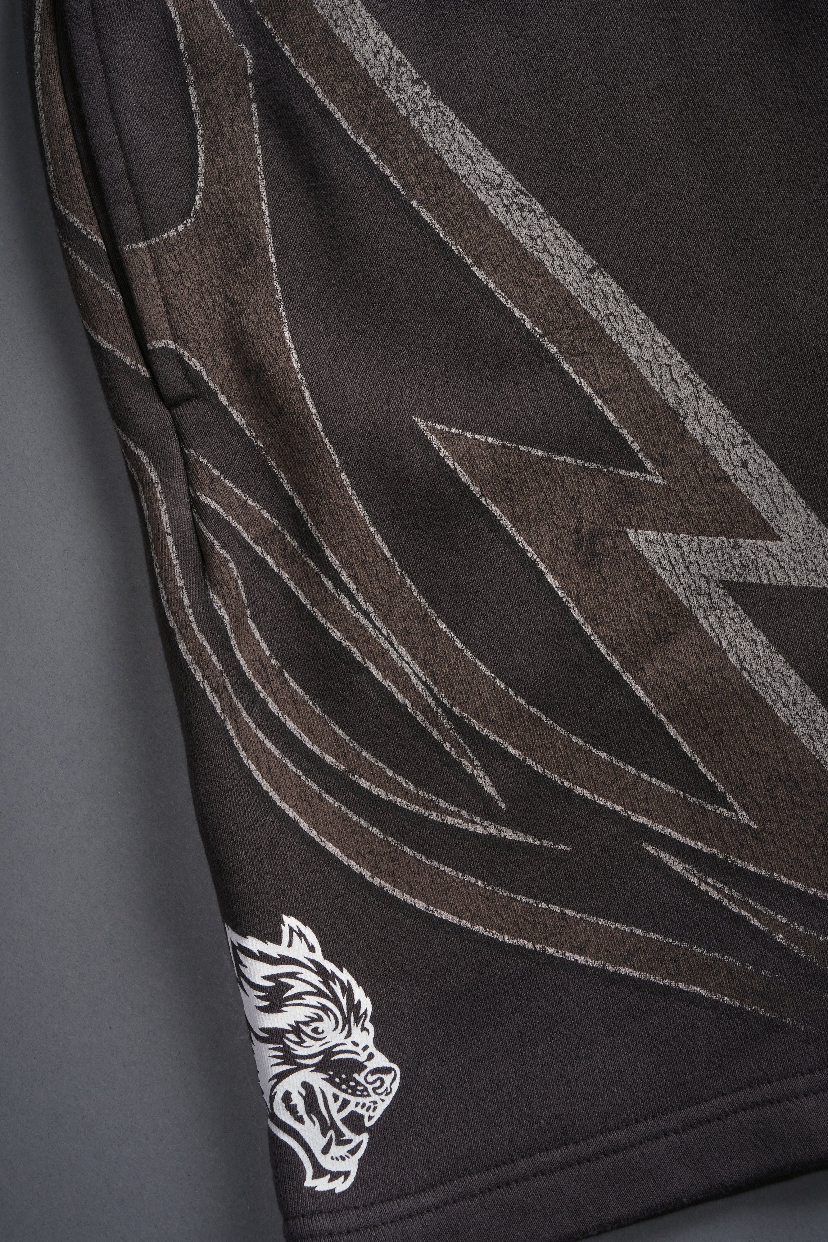 Real Recognize Real Unisex Oversized Post Lounge Sweat Shorts V2 in Darc Brown Drift Wash