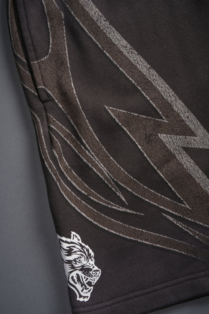 Real Recognize Real Unisex Oversized Post Lounge Sweat Shorts V2 in Darc Brown Drift Wash