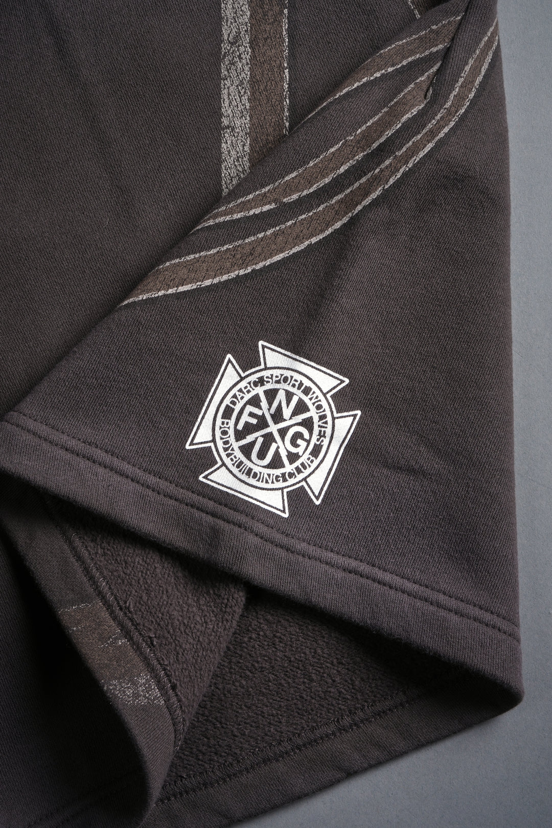 Real Recognize Real Unisex Oversized Post Lounge Sweat Shorts V2 in Darc Brown Drift Wash