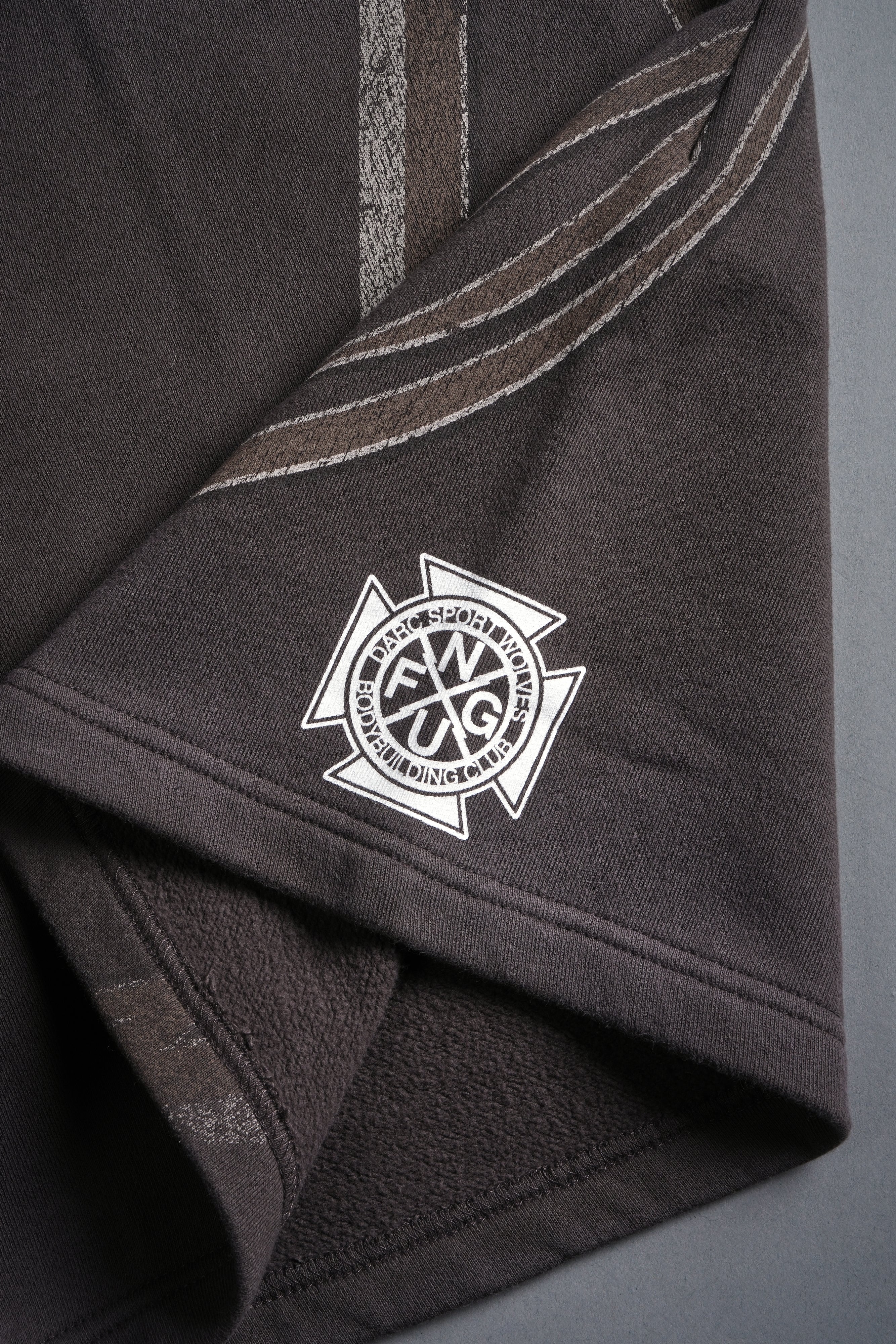 Real Recognize Real Unisex Oversized Post Lounge Sweat Shorts V2 in Darc Brown Drift Wash