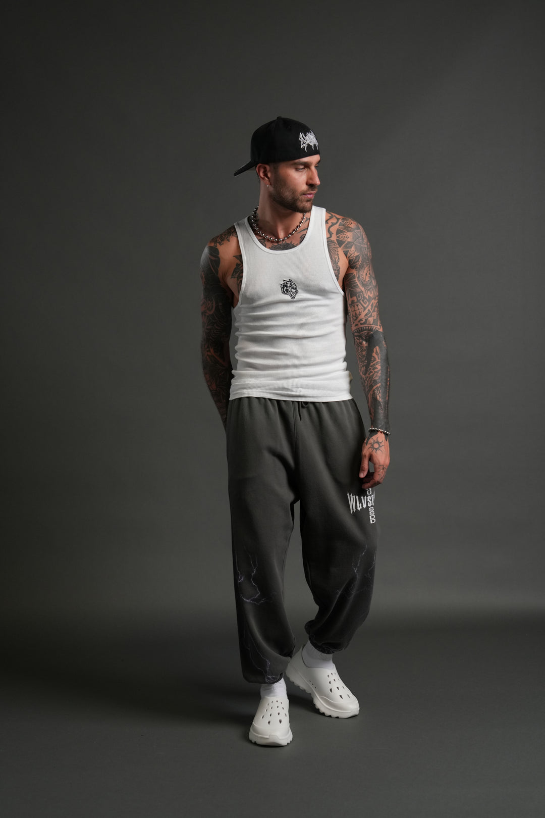 Iron Code Lounger Sweat Pants in Wolf Gray Drift Wash