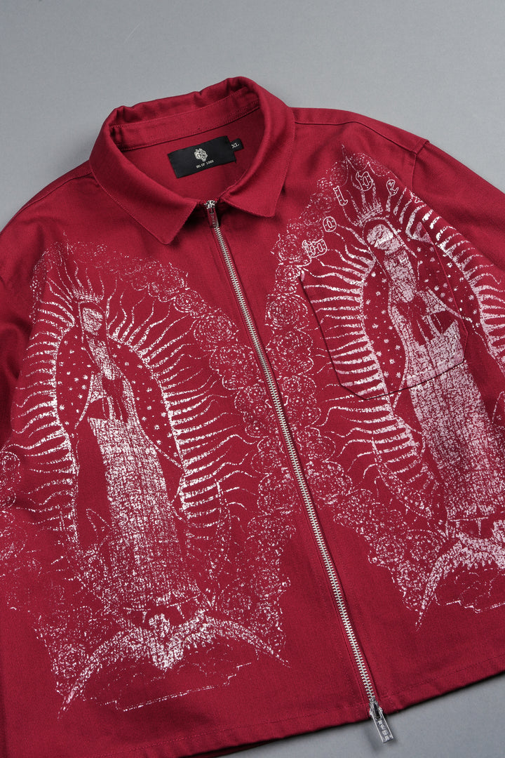 Nuestra Senora Ls Vince Shirt In Cherry Red
