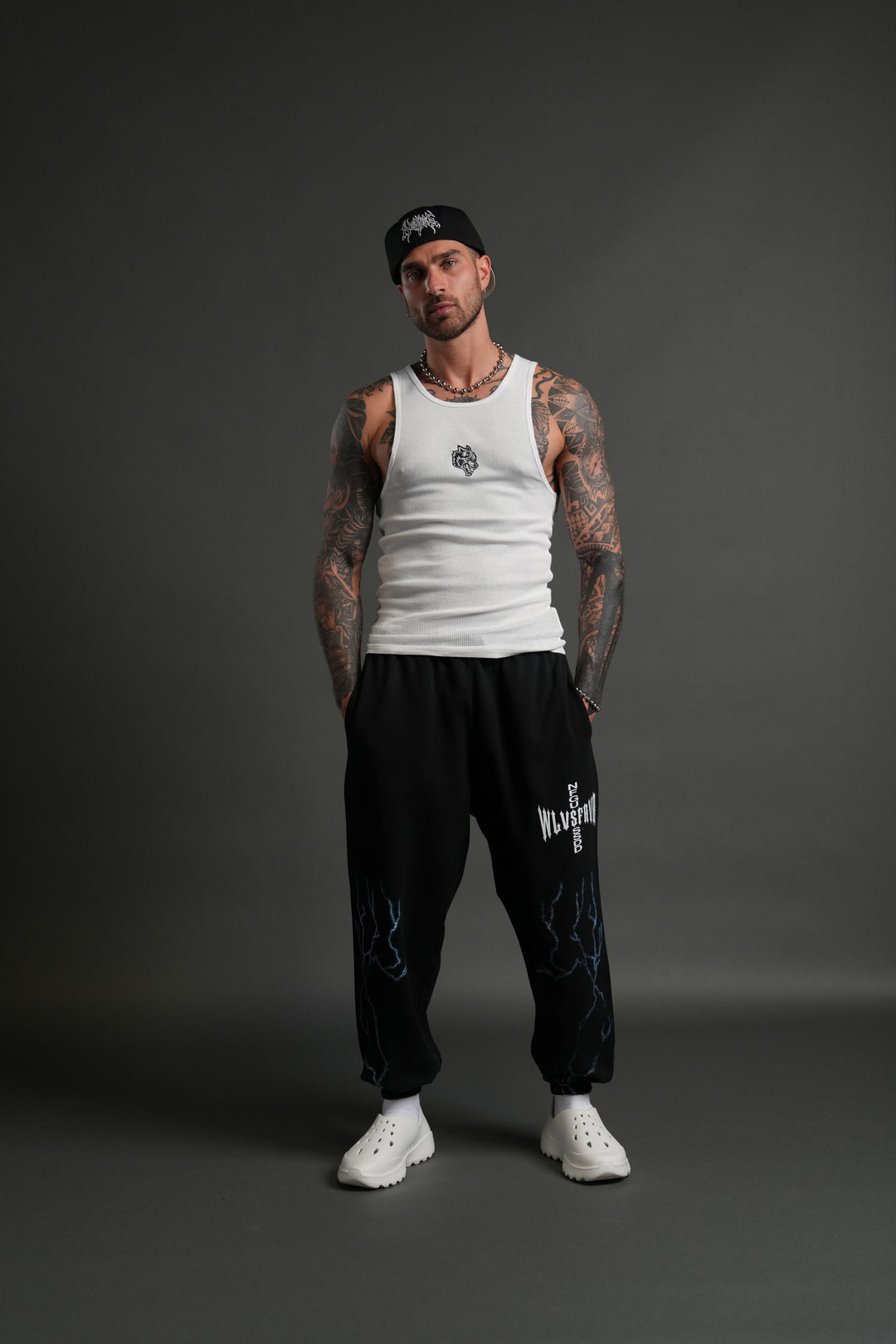 Iron Code Lounger Sweat Pants in Black Drift Wash
