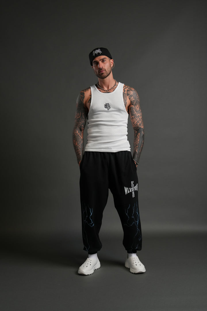 Iron Code Lounger Sweat Pants in Black Drift Wash