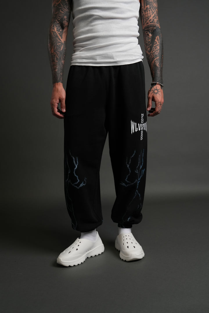 Iron Code Lounger Sweat Pants in Black Drift Wash