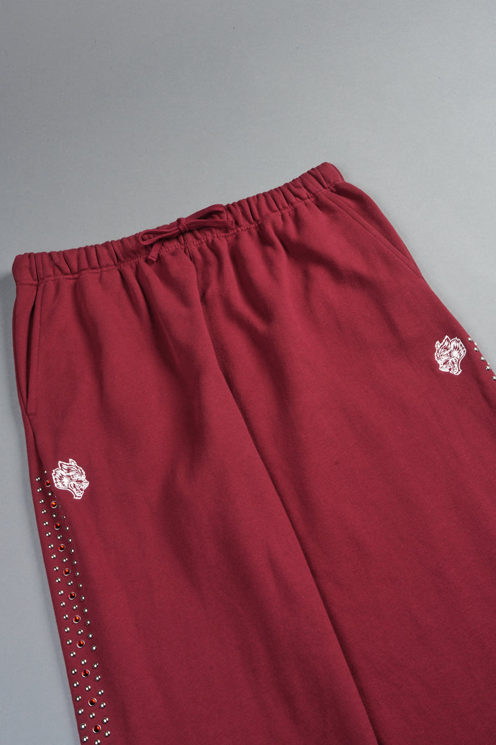 Stud Muerto Baggier Bigelow Sweat Pants In Cherry Red