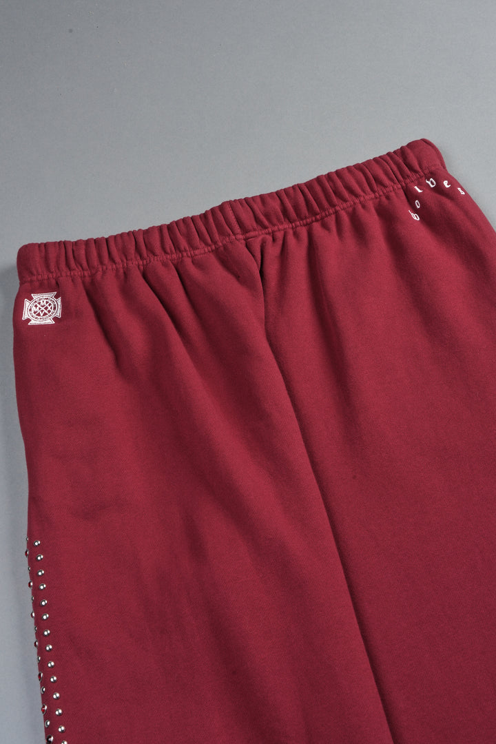 Stud Muerto Baggier Bigelow Sweat Pants In Cherry Red