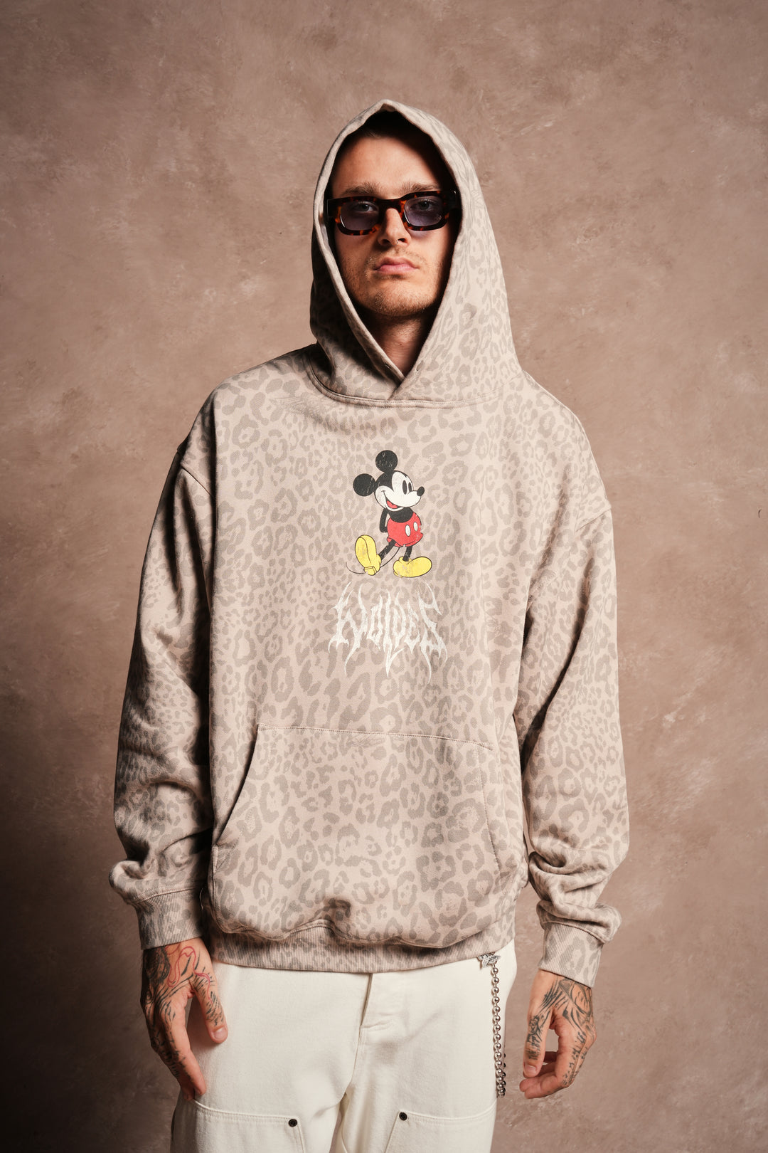 Mickey Mouse Hesh Pierce Hoodie in Clay Leopard