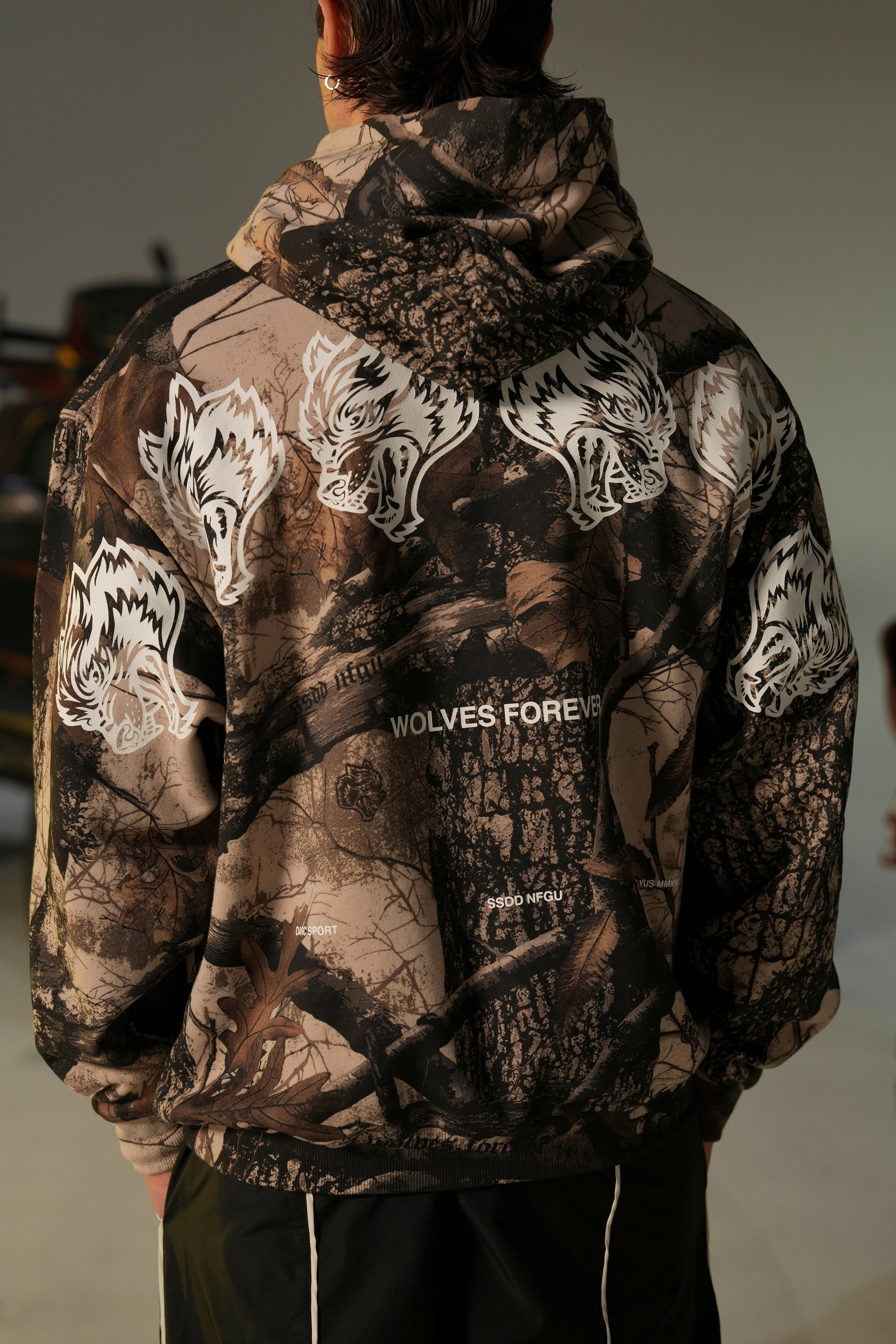 Wolves Have Your Back "Pierce" Hoodie in Clay Woodland Camo