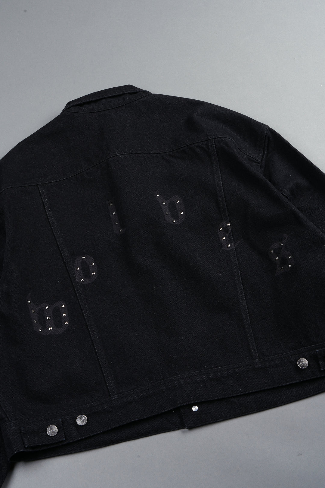 Nuestra Senora Cropped American Denim Jacket In Black
