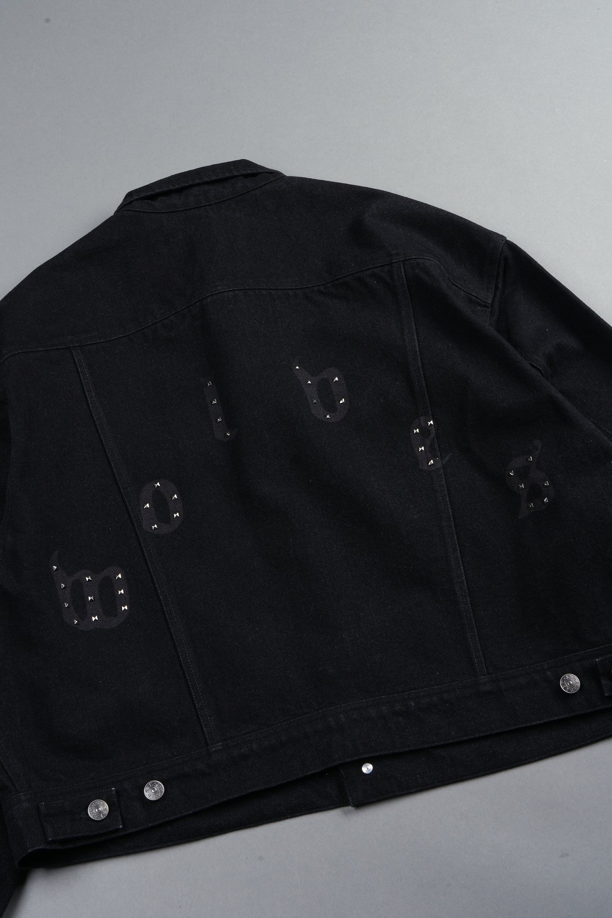 Nuestra Senora Cropped American Denim Jacket In Black