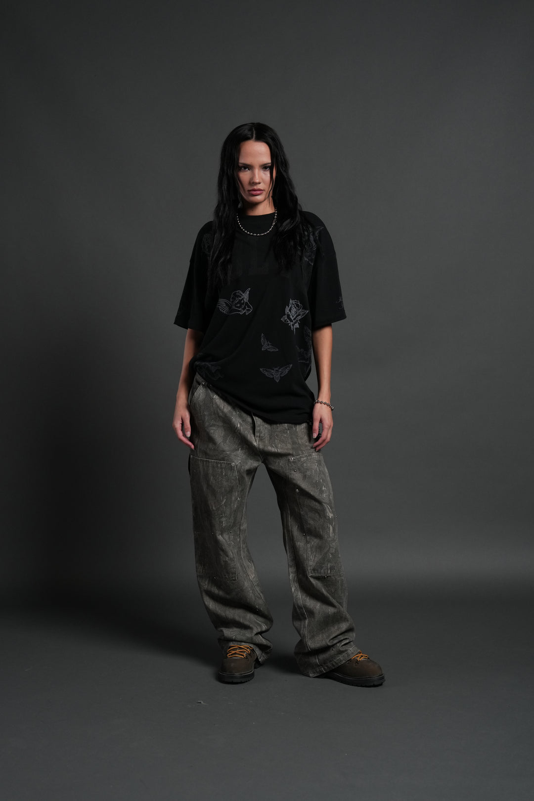 Fallen Cherub Unisex "Premium" Oversized Tee in Black